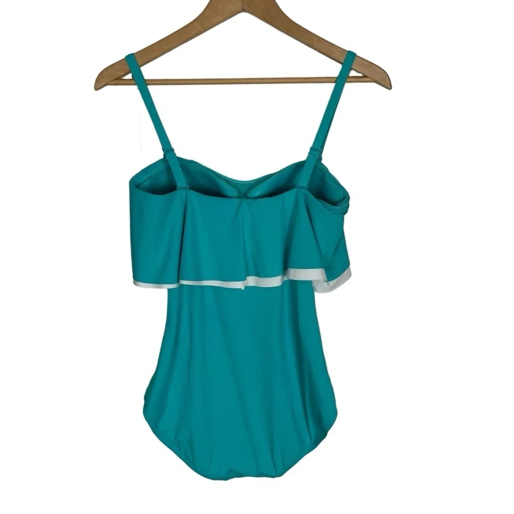 Coco Reef AQUA Contours Ruffled One-Piece‎ Swimsuit Size 10 (34D) - Picture 12 of 13